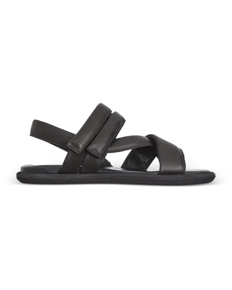 puro leather flat sandals - Schwarz Schwarz