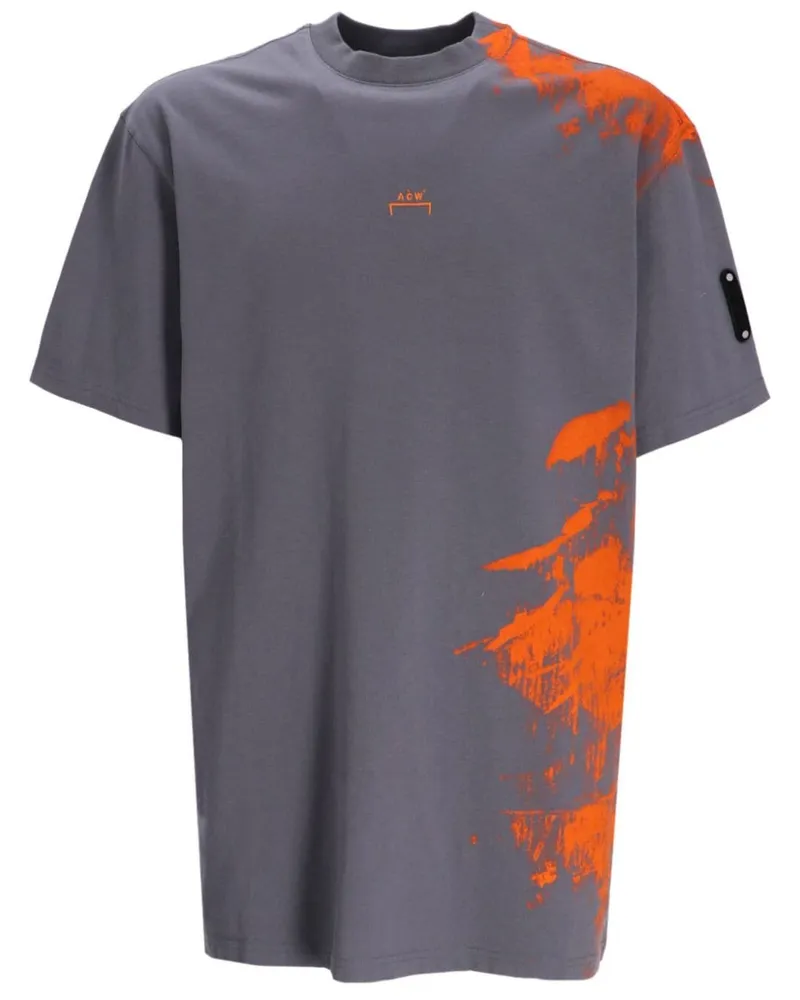 ACW* T-Shirt mit Pinselstrich-Print - Grau Grau