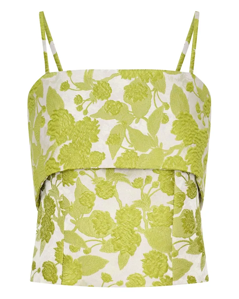 Anna Quan Tilly Top im Layering-Look mit Blumen-Print - Grün Grün