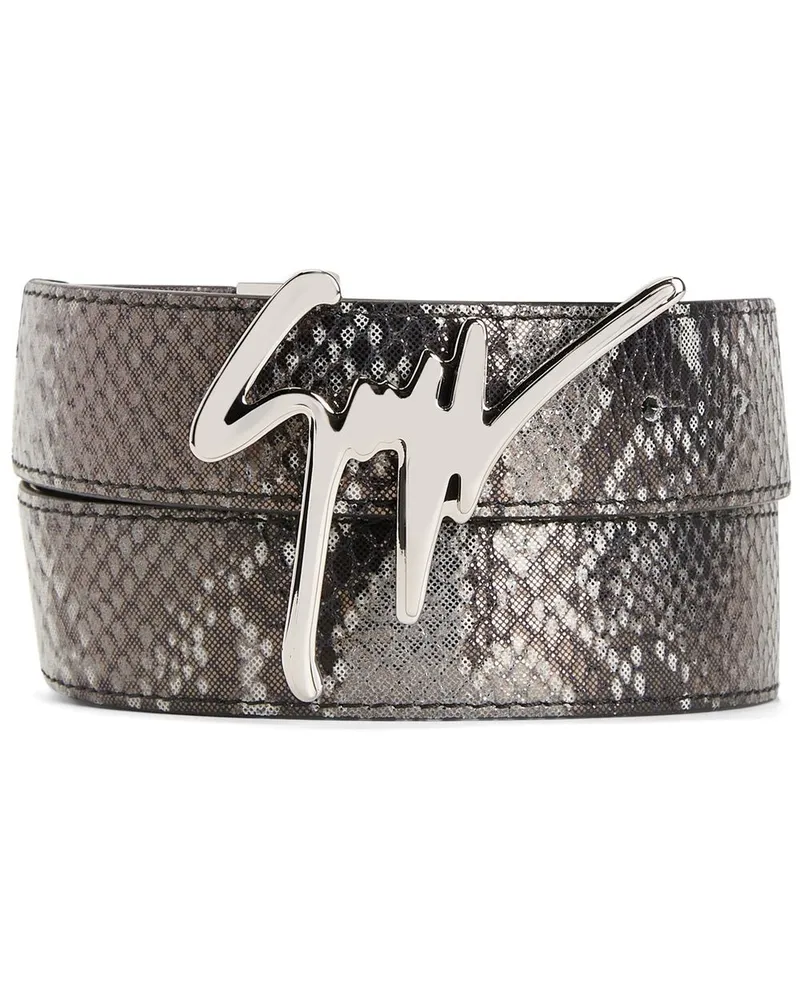 Giuseppe Zanotti Gürtel mit Schlangen-Effekt - Schwarz Schwarz