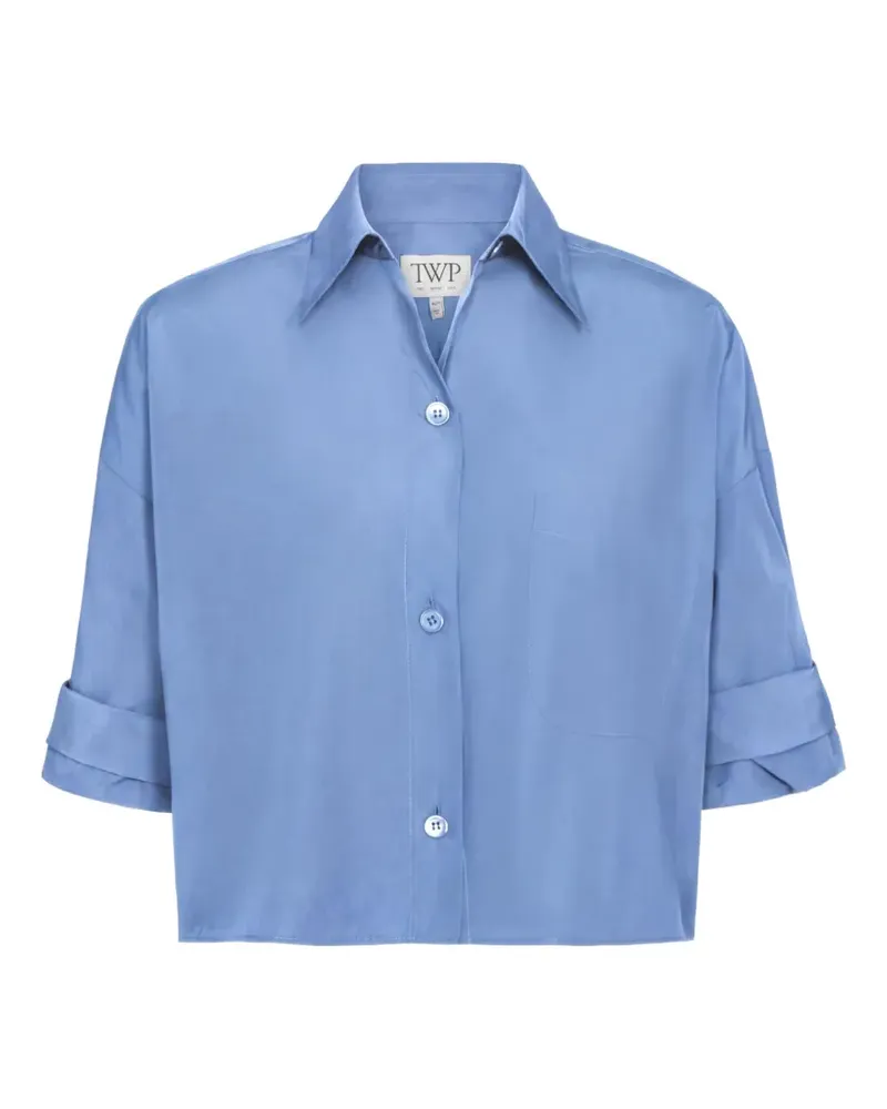 TWP Cropped-Hemd mit Knopfleiste - Blau Blau
