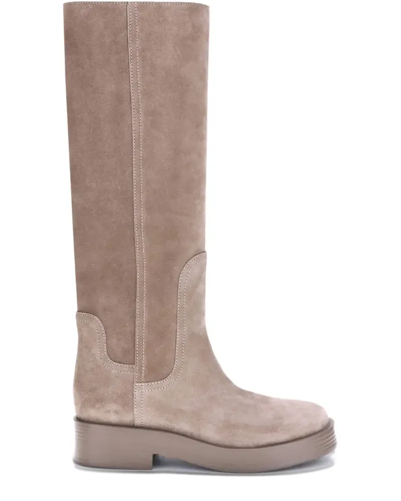Casadei Kniehohe Charlie Stiefel aus Wildleder - Nude Nude