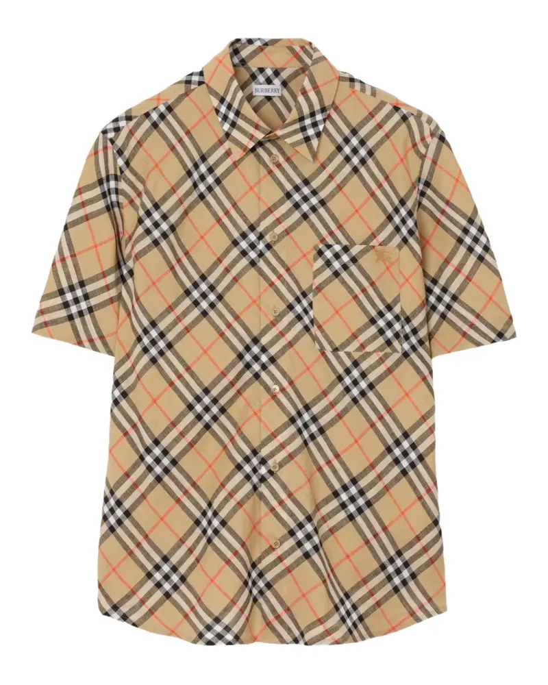 Burberry Kariertes Hemd aus Leinen - Nude Nude