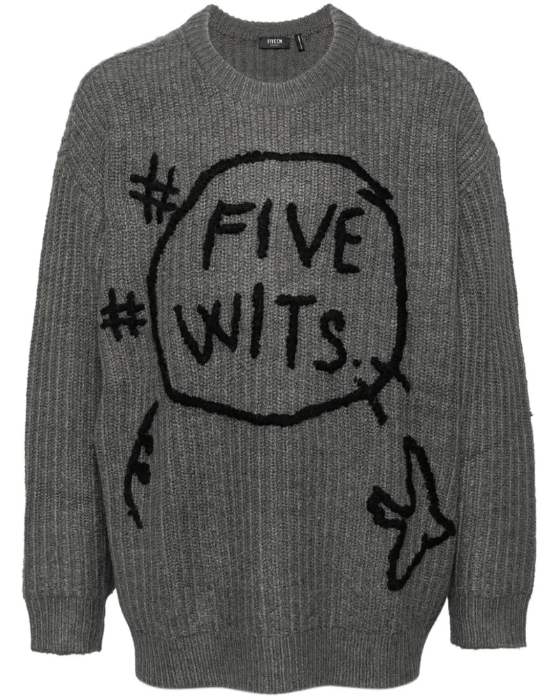 FIVE CM Pullover mit grafischem Print - Grau Grau