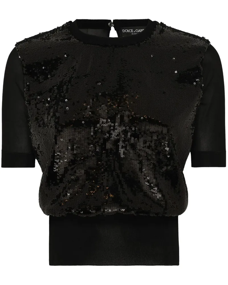 Dolce & Gabbana Oberteil mit Pailletten - Schwarz Schwarz