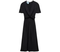 Midikleid mit V-Ausschnitt - Schwarz