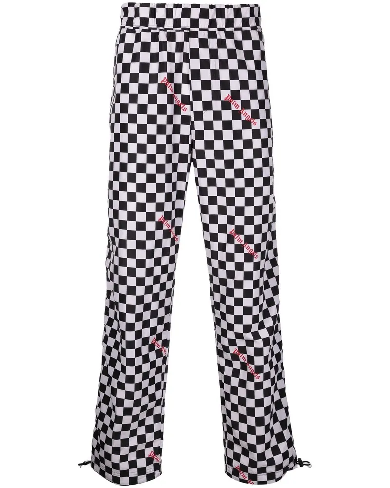 Palm Angels Jogginghose mit Damier-Print - Schwarz Schwarz