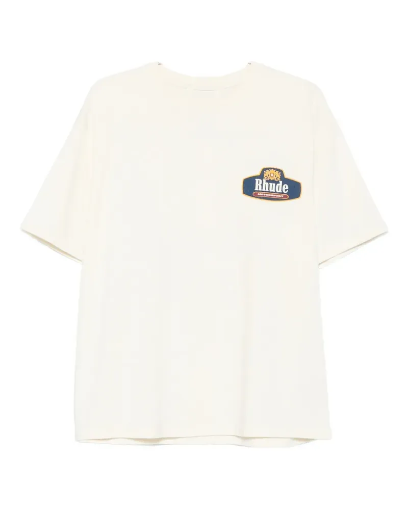 RHUDE logo-print short-sleeve T-shirt - Nude Nude