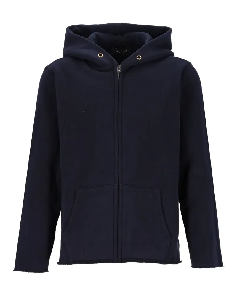 LES TIEN raw-edge zip-up hoodie - Blau Blau