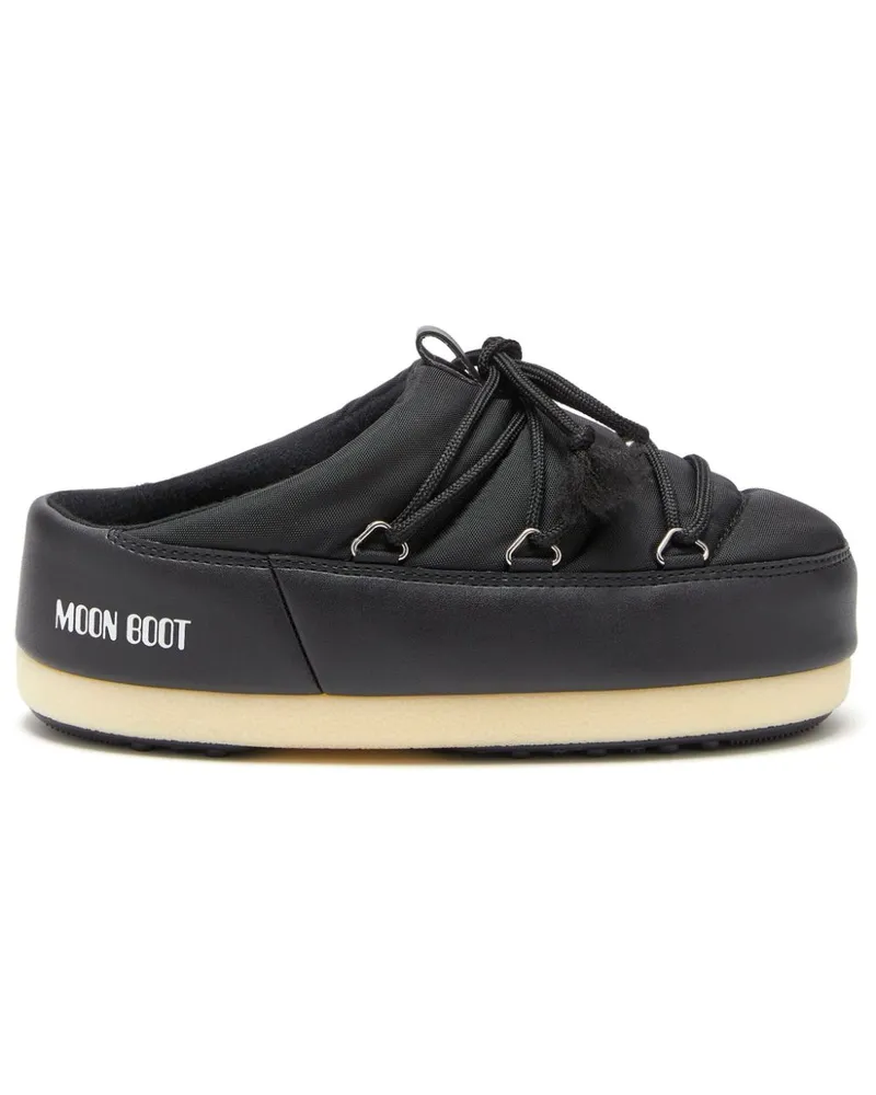 Moon Boot Icon Pantoletten mit Logo-Print - Schwarz Schwarz