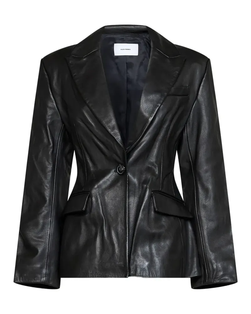 Alex Perry sculpted-waist leather jacket - Schwarz Schwarz