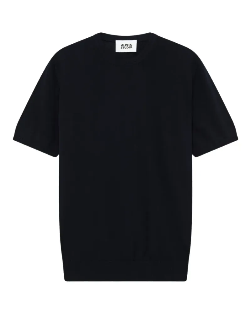 Alpha Studio short-sleeve ribbed-trim T-shirt - Blau Blau