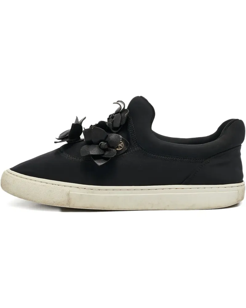 Tory Burch Pre-owned Sneakers mit Blumenapplikation - Schwarz Schwarz
