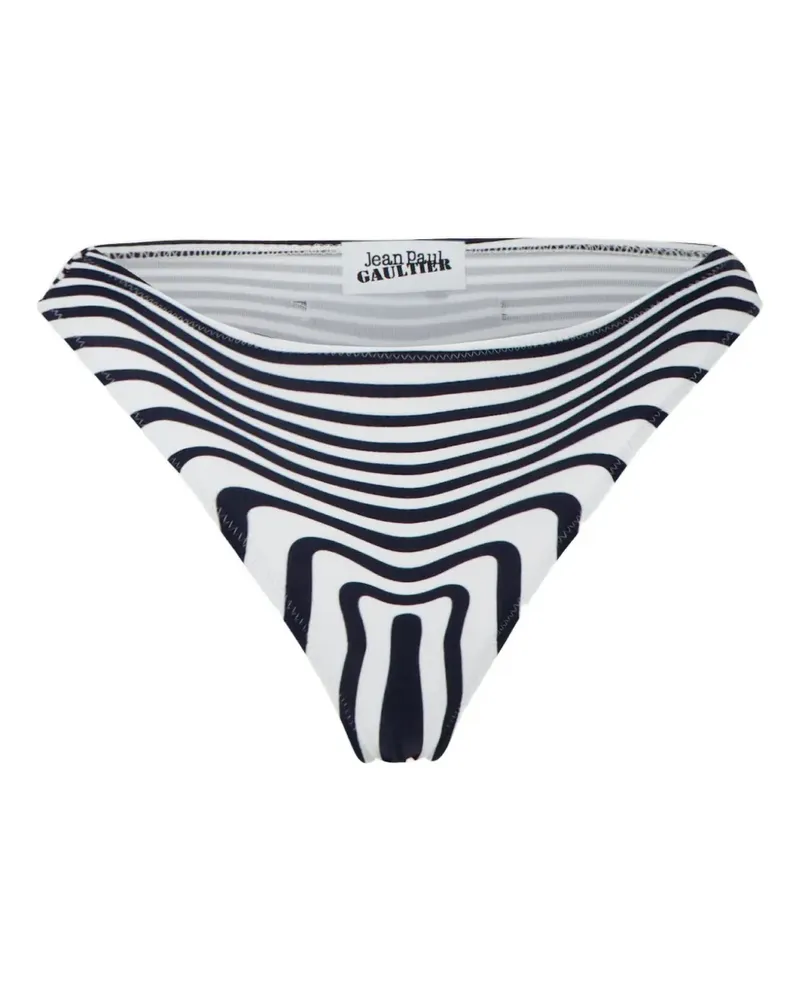 Jean Paul Gaultier Gestreiftes Morphing-Bikinihöschen - Weiß Weiß