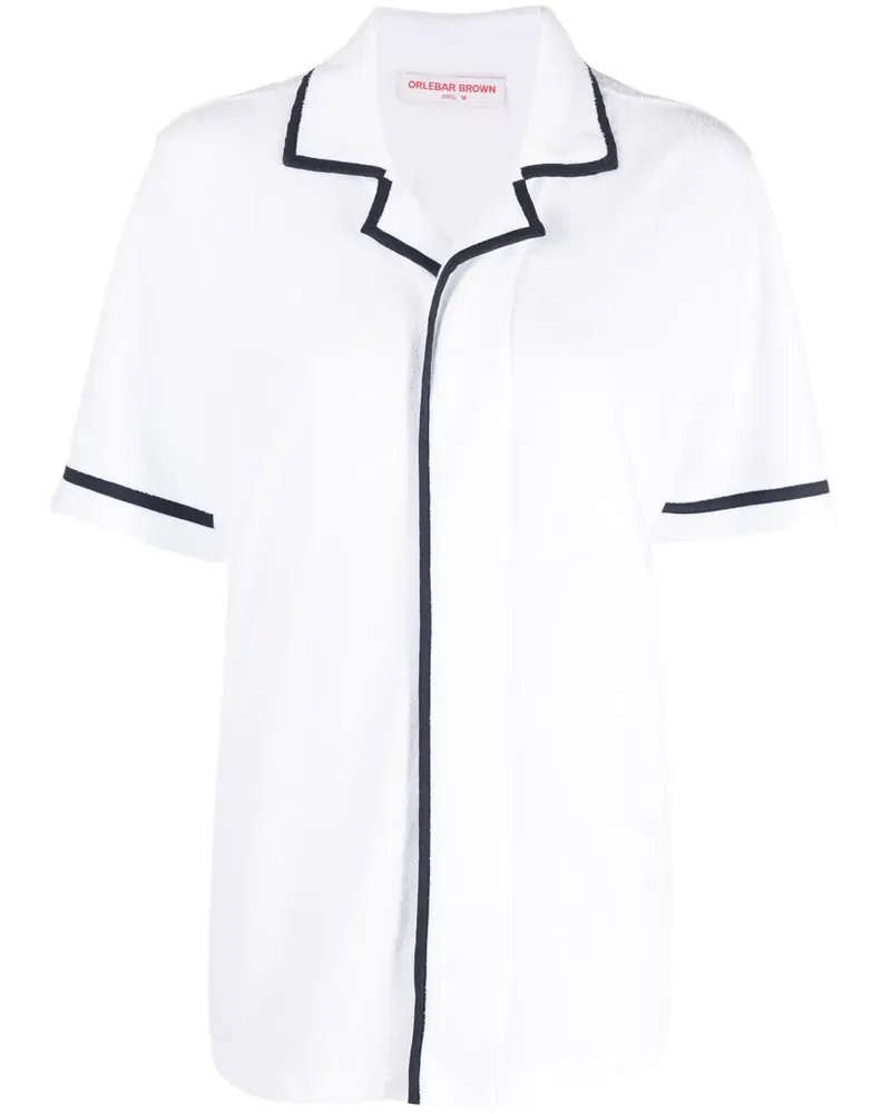Orlebar Brown Griffith Hemd mit Kontrastdetail - Weiß Weiß