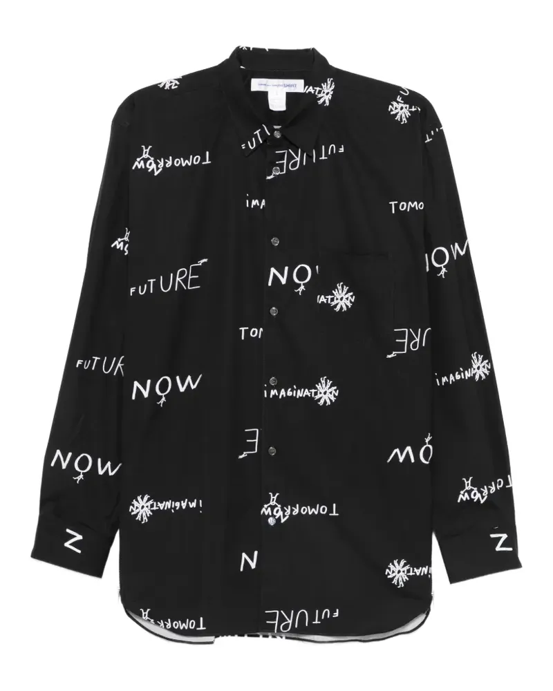 Comme des Garçons T-Shirt mit Text-Print - Schwarz Schwarz