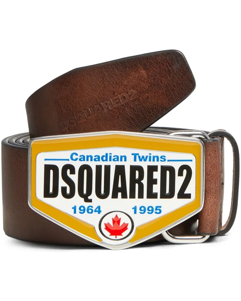 Dsquared2 Ledergürtel mit Logo-Schnalle - Braun Braun