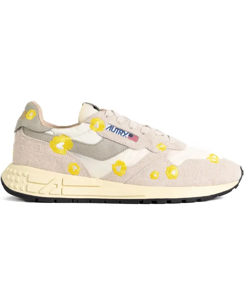 AUTRY Sneakers mit Blumenstickerei - Nude Nude