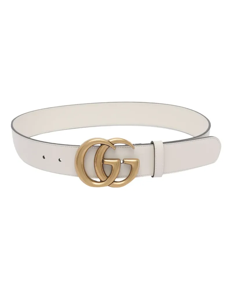 Gucci Ledergürtel mit GG-Schnalle - Weiß Weiß