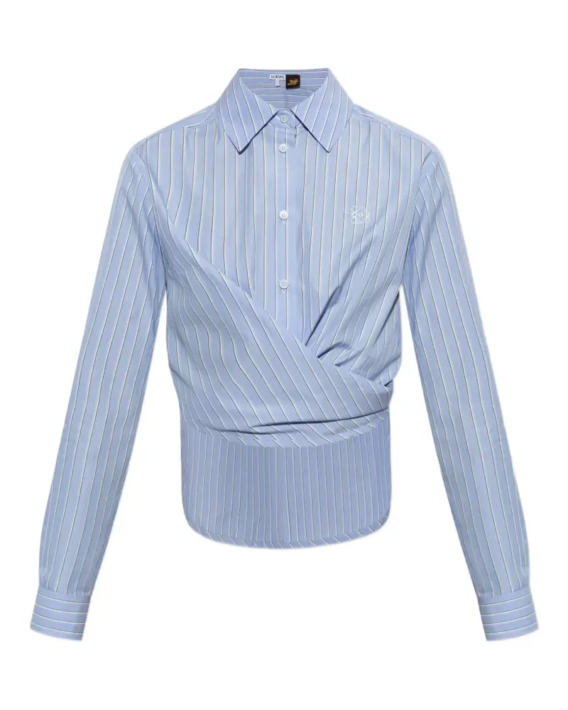 Loewe striped wrap-style shirt - Blau Blau