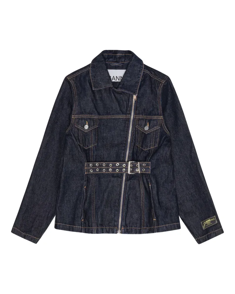 Ganni Jeansjacke mit Gürtel - Blau Blau