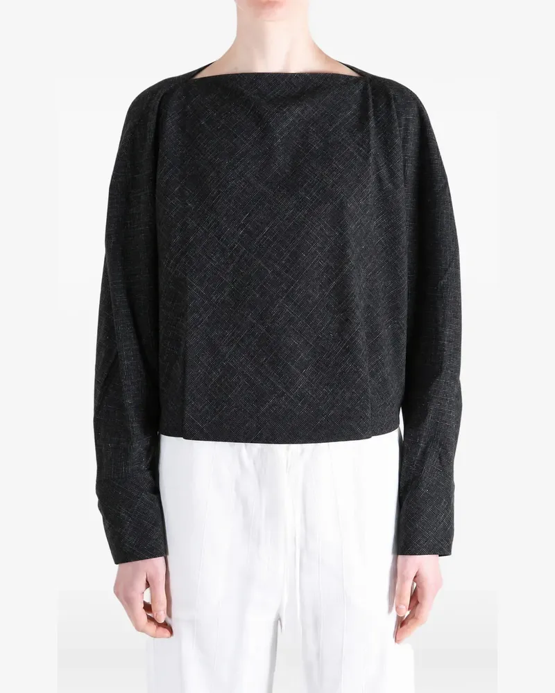 Cortana Nasa cross-hatch boat-neck blouse - Schwarz Schwarz