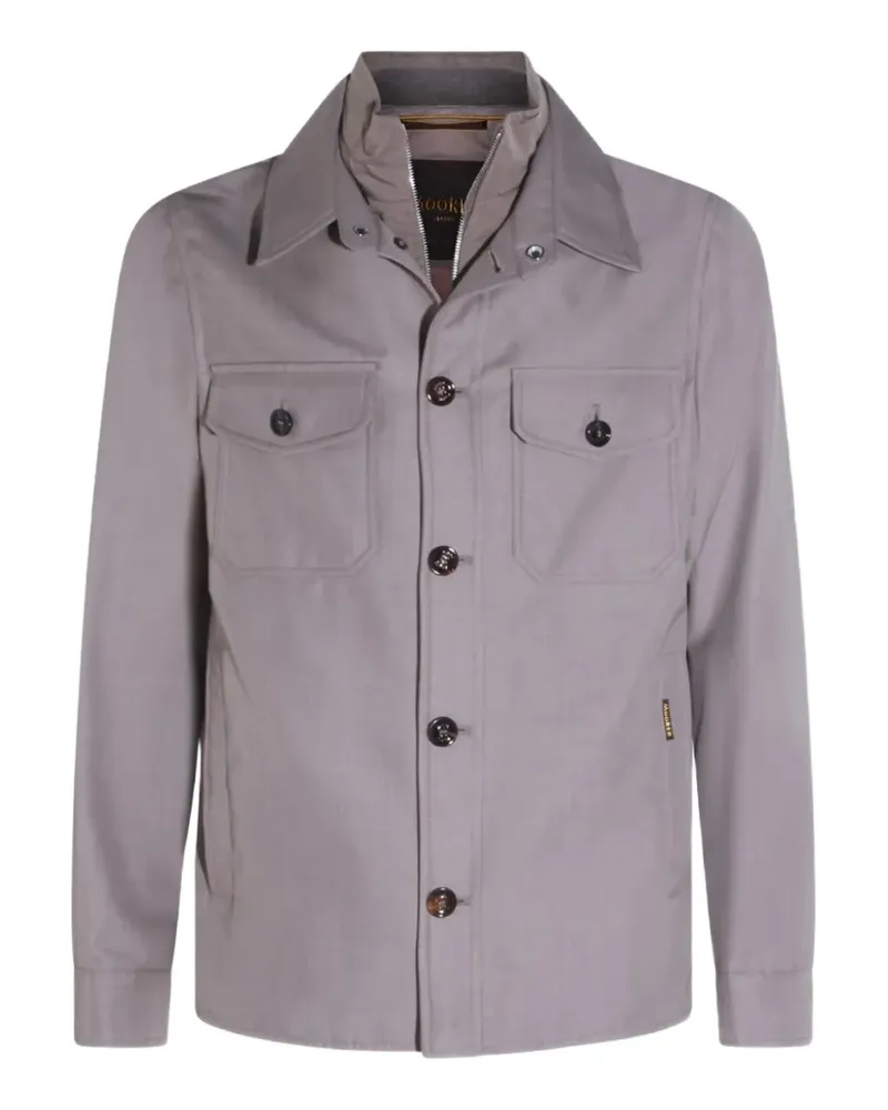 MOORER cotton shirt jacket - Grau Grau
