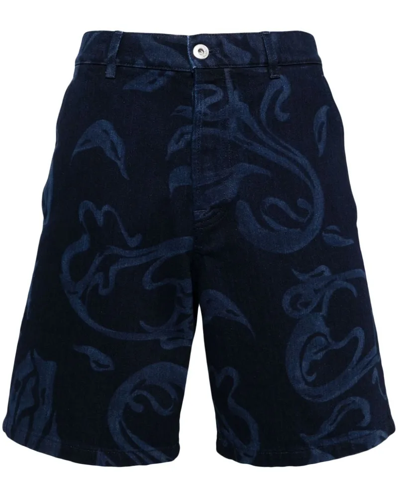 Lanvin Jeans-Shorts mit Blumen-Print - Blau Blau