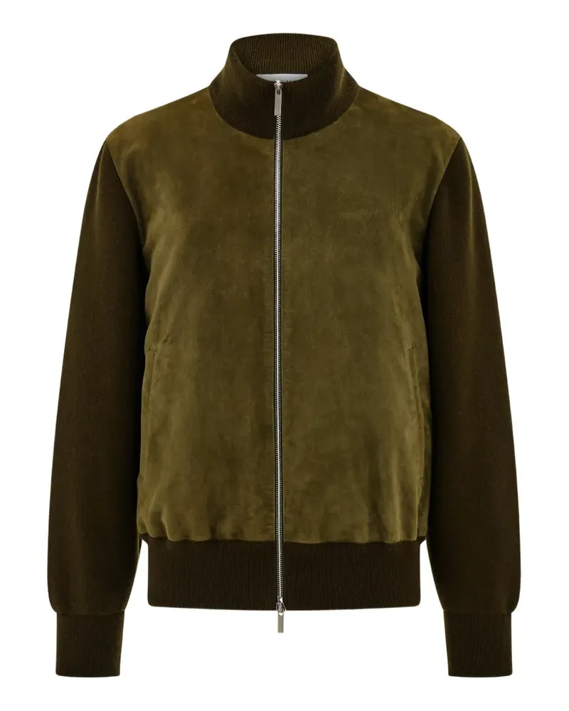 Ferragamo Bomberjacke mit gestricktem Einsatz - Grün Grün