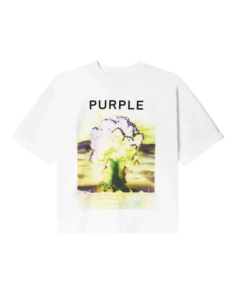 PURPLE BRAND T-Shirt mit grafischem Print - Weiß Weiß