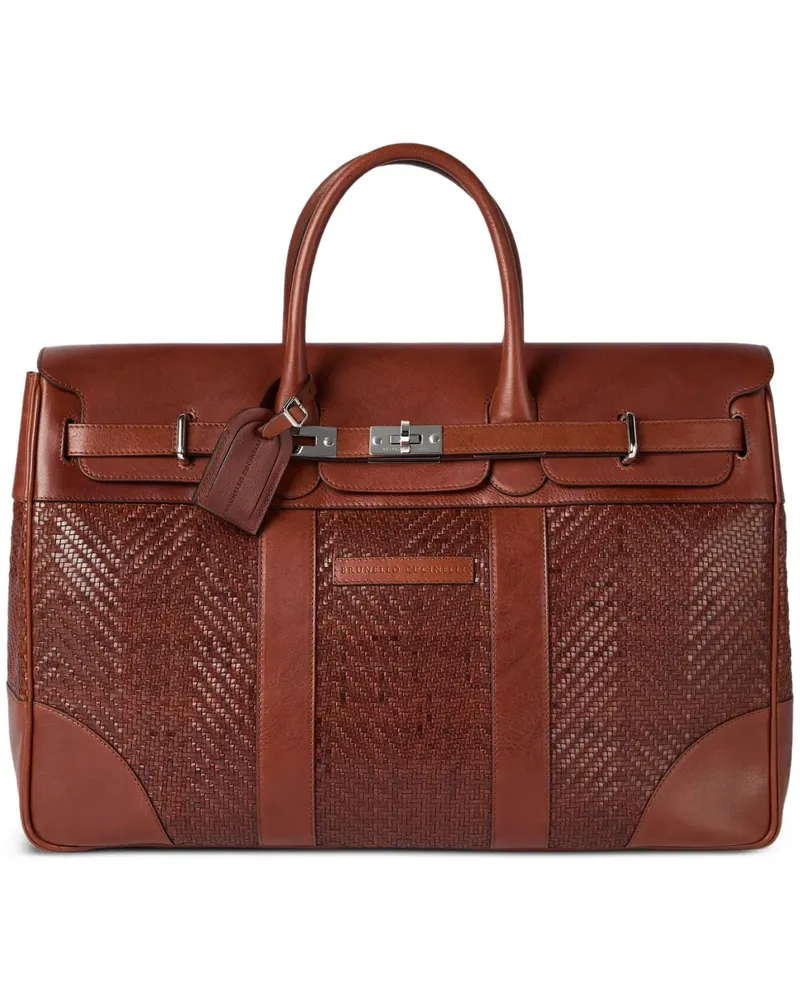 Brunello Cucinelli Geflochtene Country Reisetasche - Braun Braun