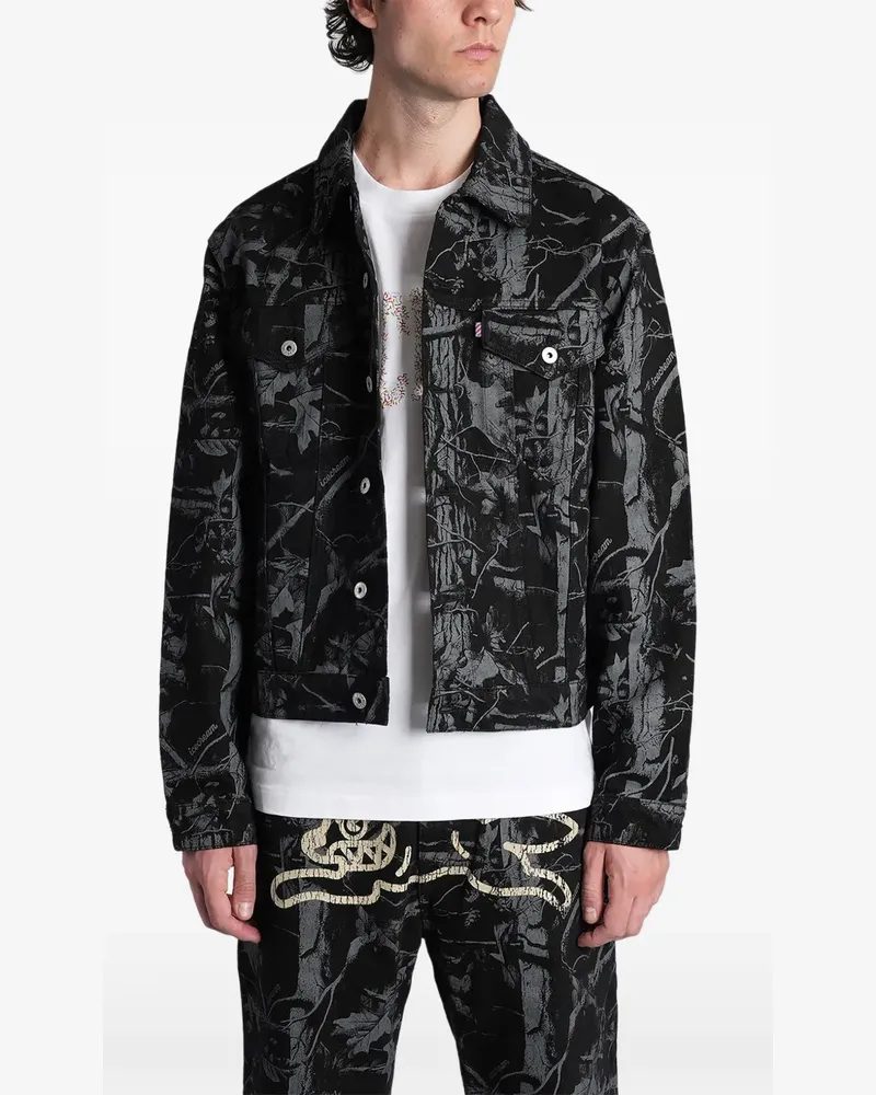 Billionaire Boys Club Tree Camo graphic-print denim jacket - Schwarz Schwarz