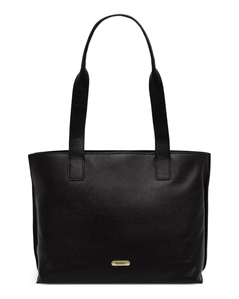 Barbour Große Alder Tote Bag aus gekörntem Leder - Schwarz Schwarz