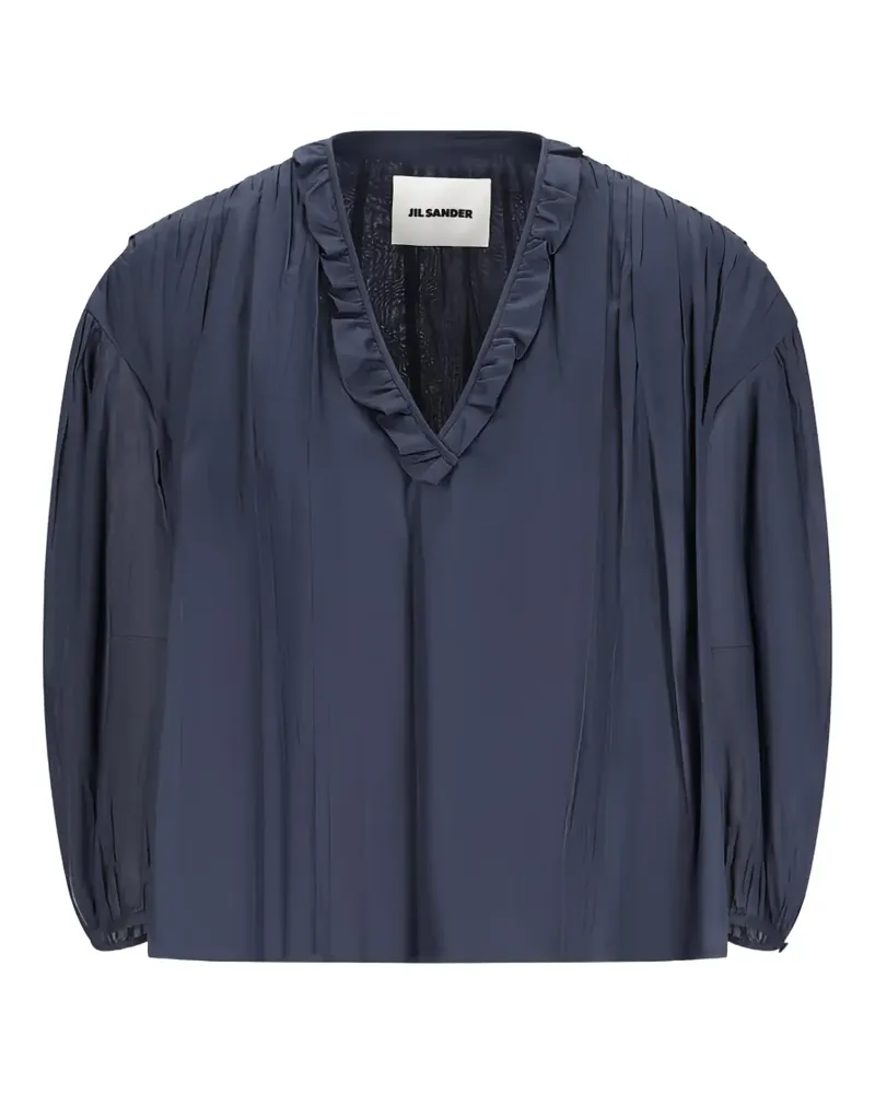 Jil Sander ruffled pleated blouse - Blau Blau