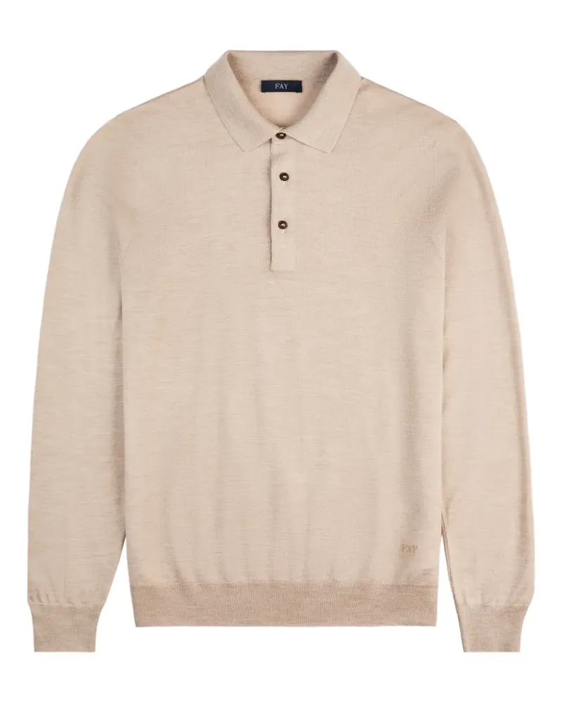 Fay Langärmeliges Poloshirt - Nude Nude