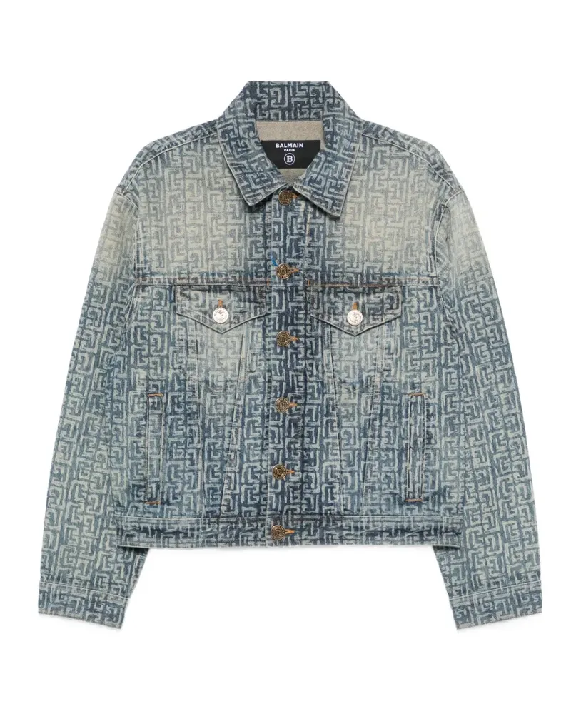 Balmain monogram denim jacket - Blau Blau