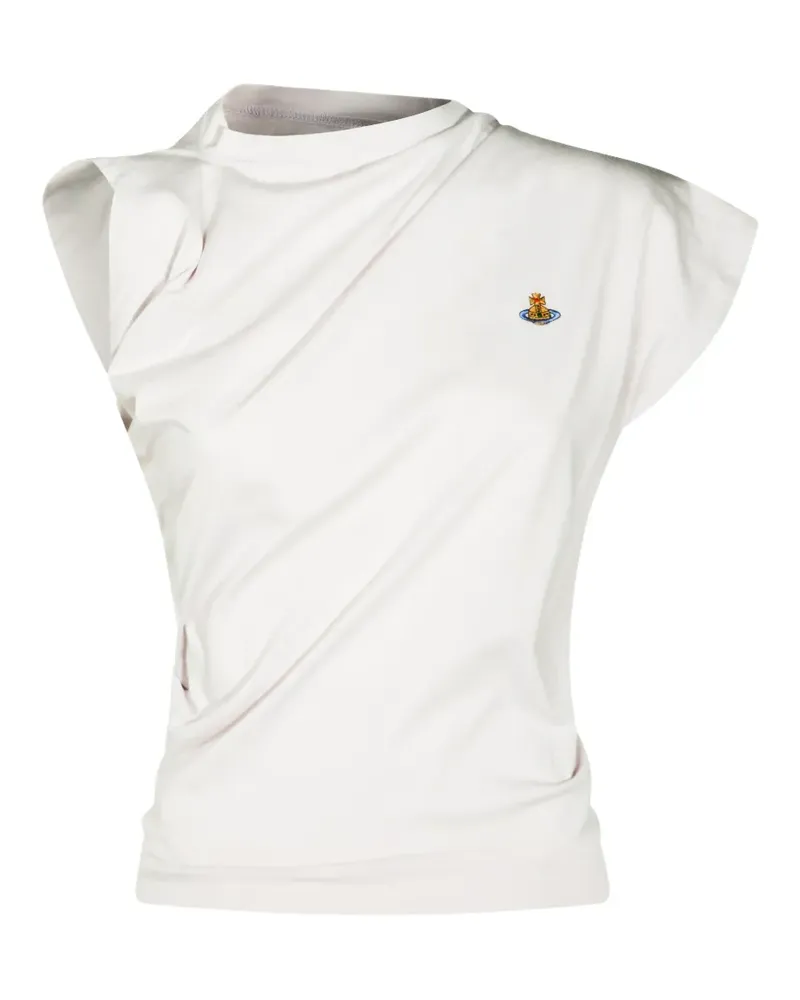Vivienne Westwood draped embroidered Orb top - Nude Nude