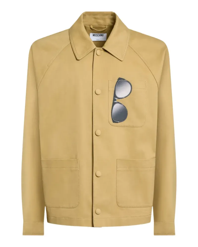 Moschino printed cotton gabardine jacket - Nude Nude