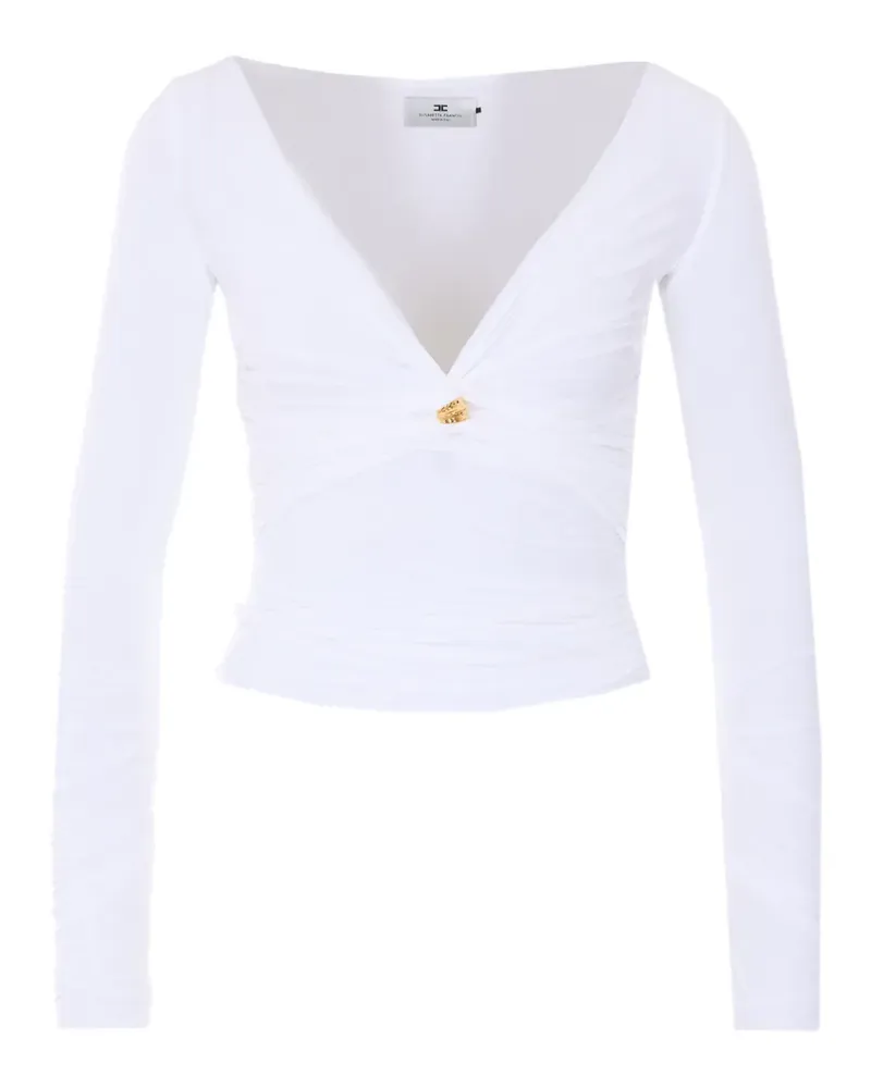 Elisabetta Franchi jewel V-neck blouse - Weiß Weiß