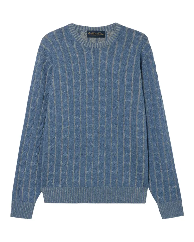 Brooks Brothers Pullover mit Zopfmuster - Blau Blau
