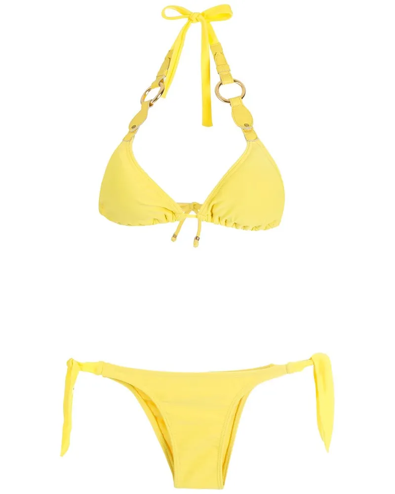 Amir Slama Triangel-Bikini mit Ringträgern - Gelb Gelb