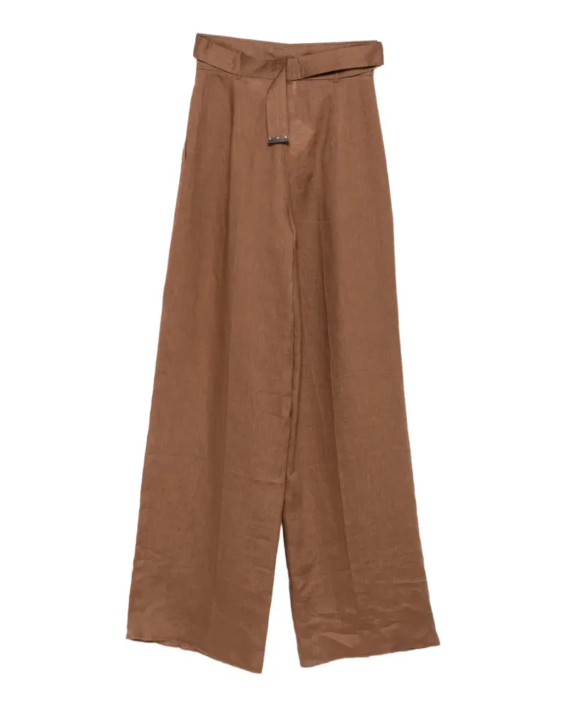 Max Mara Mstmateria belted wide-leg trousers - Braun Braun