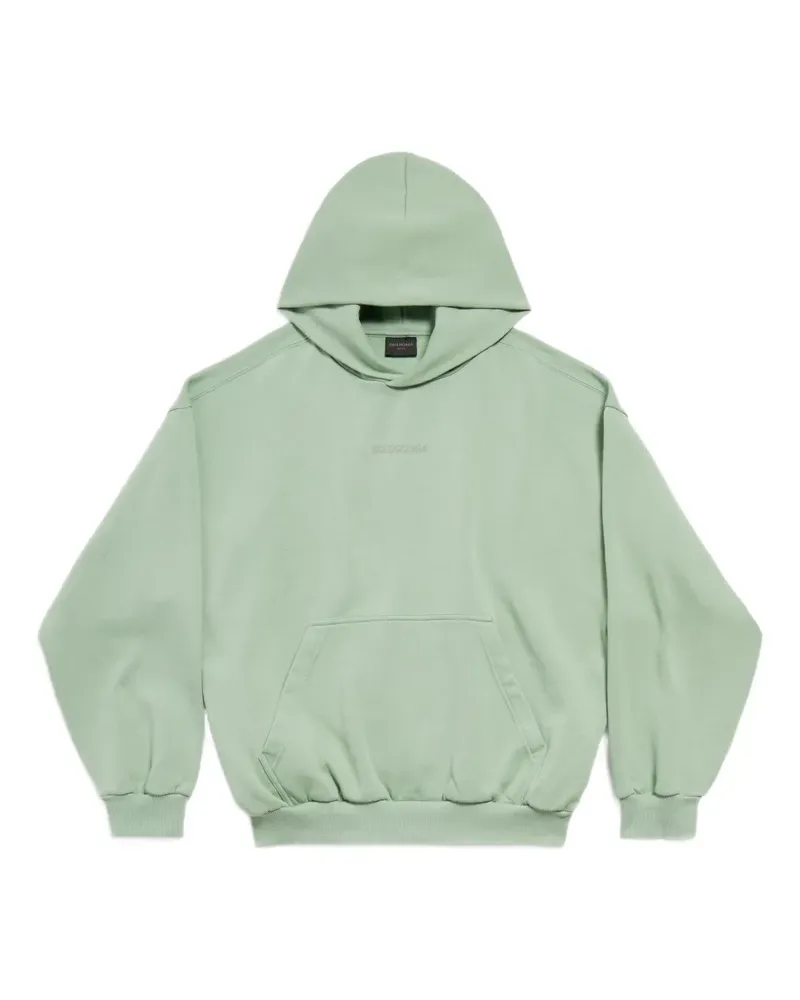Balenciaga Hoodie mit Logo-Stickerei - Grün Grün