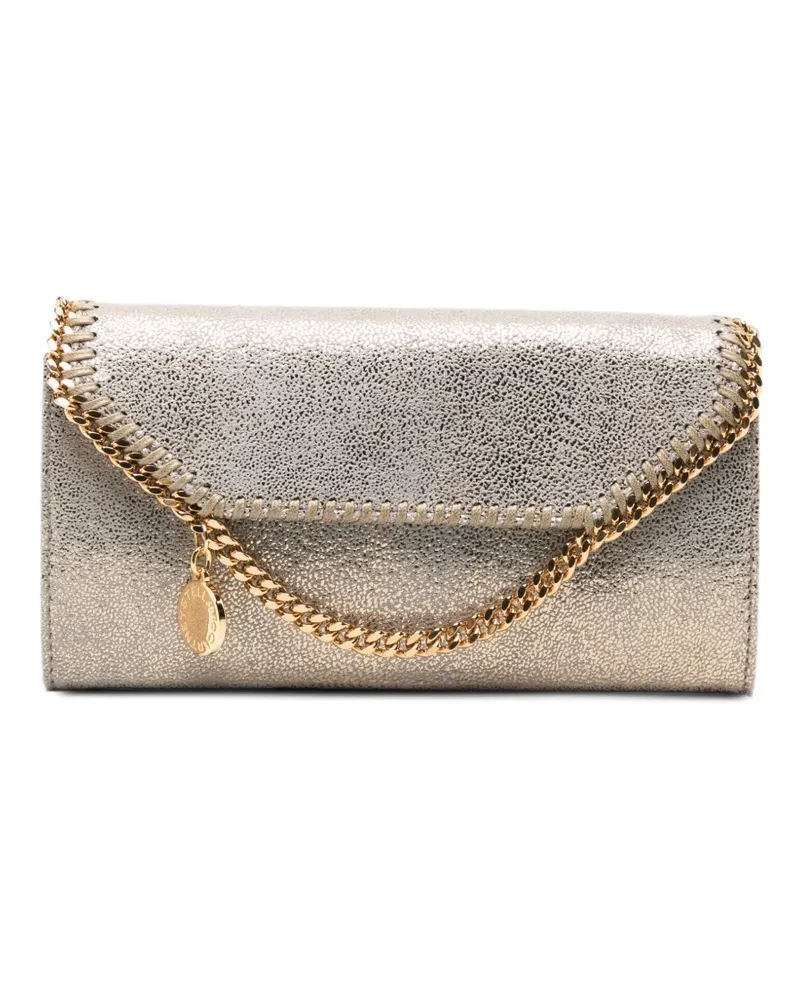 Stella McCartney Falabella chain-trim clutch bag - Gold Gold