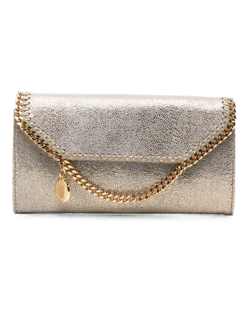 Stella McCartney Falabella chain-trim clutch bag - Gold Gold