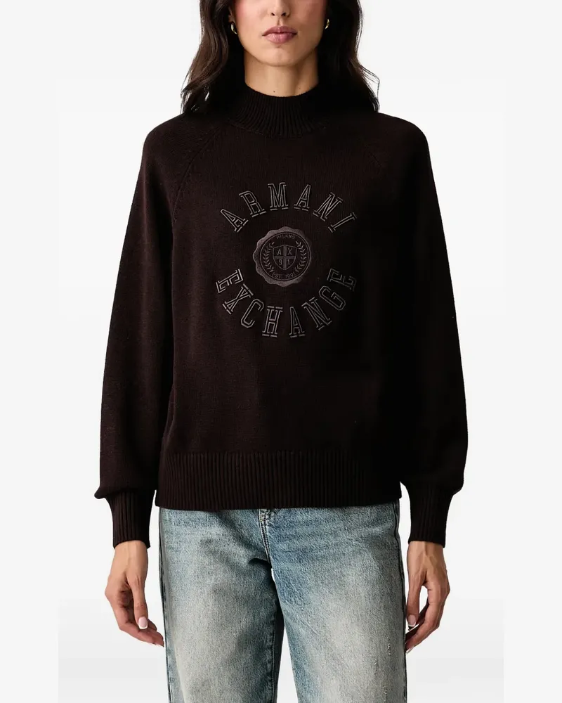 Armani Exchange Pullover mit Logo-Stickerei - Braun Braun