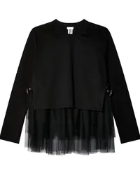 Noir Kei Ninomiya T-Shirt mit Tüll-Layer Schwarz