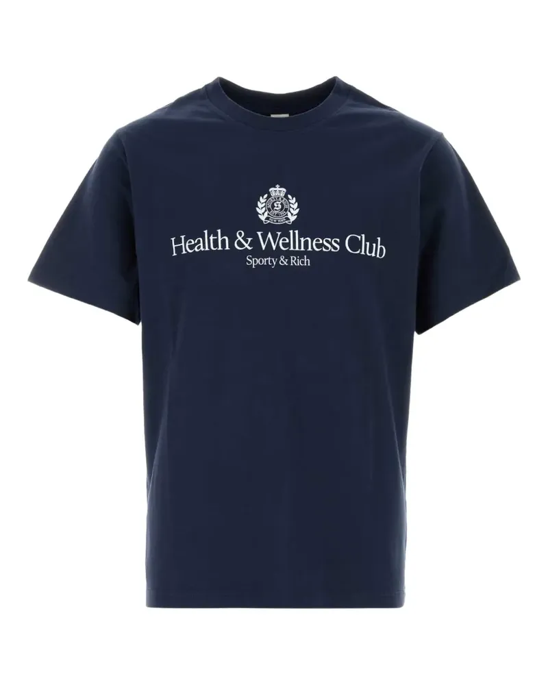 SPORTY & RICH T-Shirt mit Logo-Print - Blau Blau