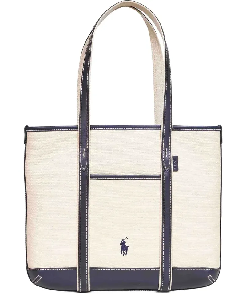 Ralph Lauren medium leather-trim shoulder bag - Nude Nude