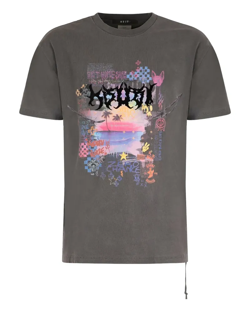 ksubi crew-neck printed T-shirt - Grau Grau